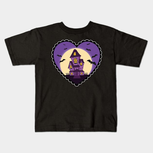 Haunted House Kids T-Shirt by Rockadeadly